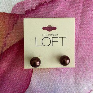 ANN TAYLOR - LOFT - CHOCOLATE PEAR STUDS